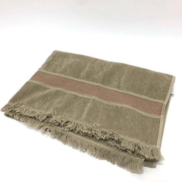 HERMES fringe Yachting logo Beach towel cotton Gray Based - Picture 10 of 15